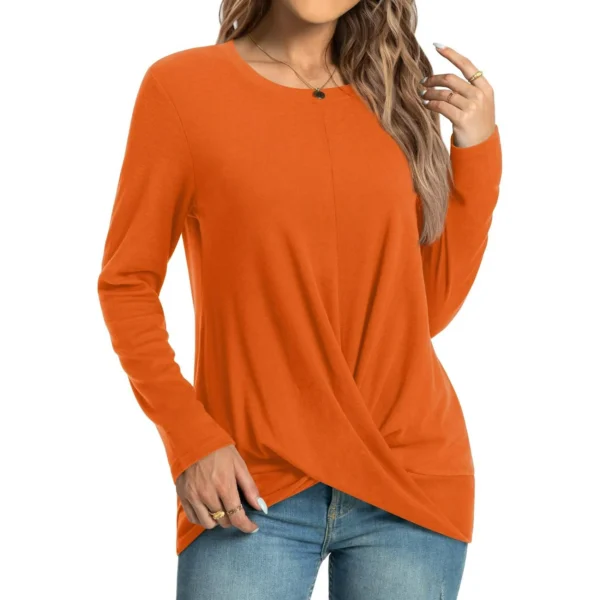 Women's Long Sleeve Tunic Casual Round Neck T-Shirts